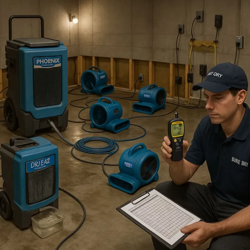 Structural Drying and Dehumidification process in Wonder Lake, IL